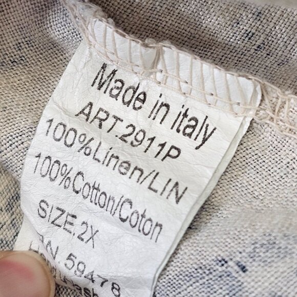 Women's 2X Lungo L'Arno Italy 100% Linen Short Sleeve Shirt Top Tee Blouse EUC - Picture 8 of 9